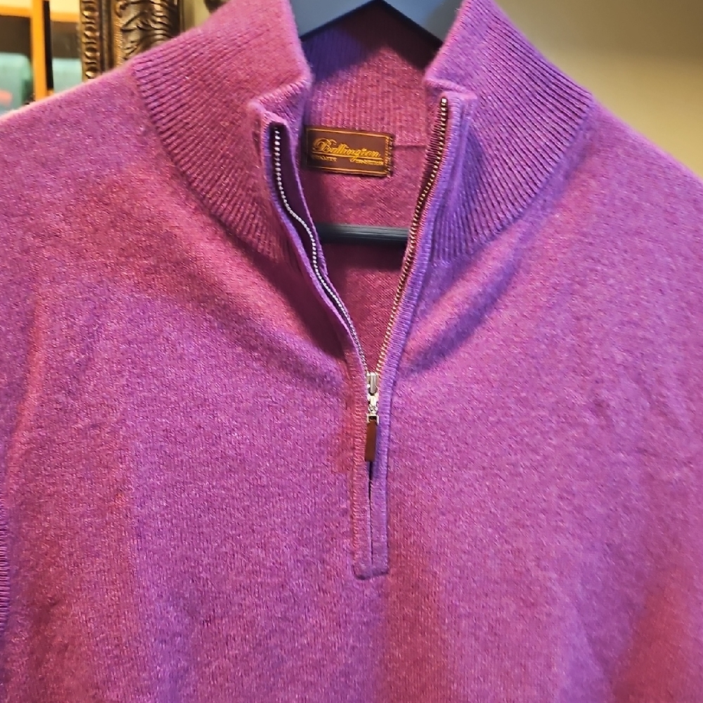100% Cashmere Half-Zip Fuschia Men's Sleeveless Sweater - Bullington Traditions